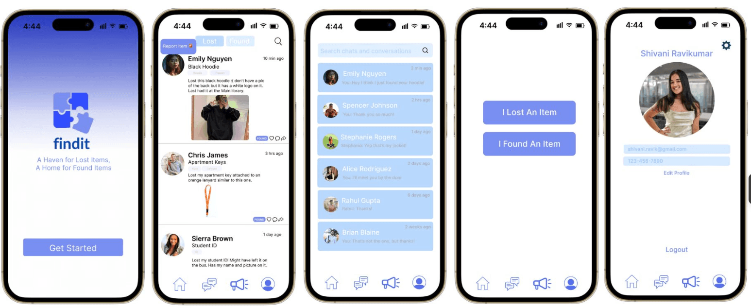FindIt final UI screens